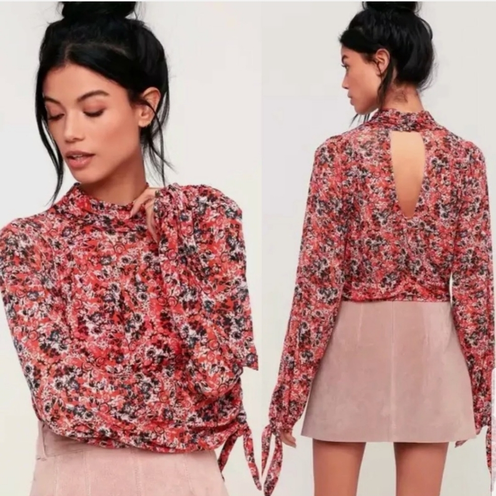 Free People 'all dolled up' net crop top, size S